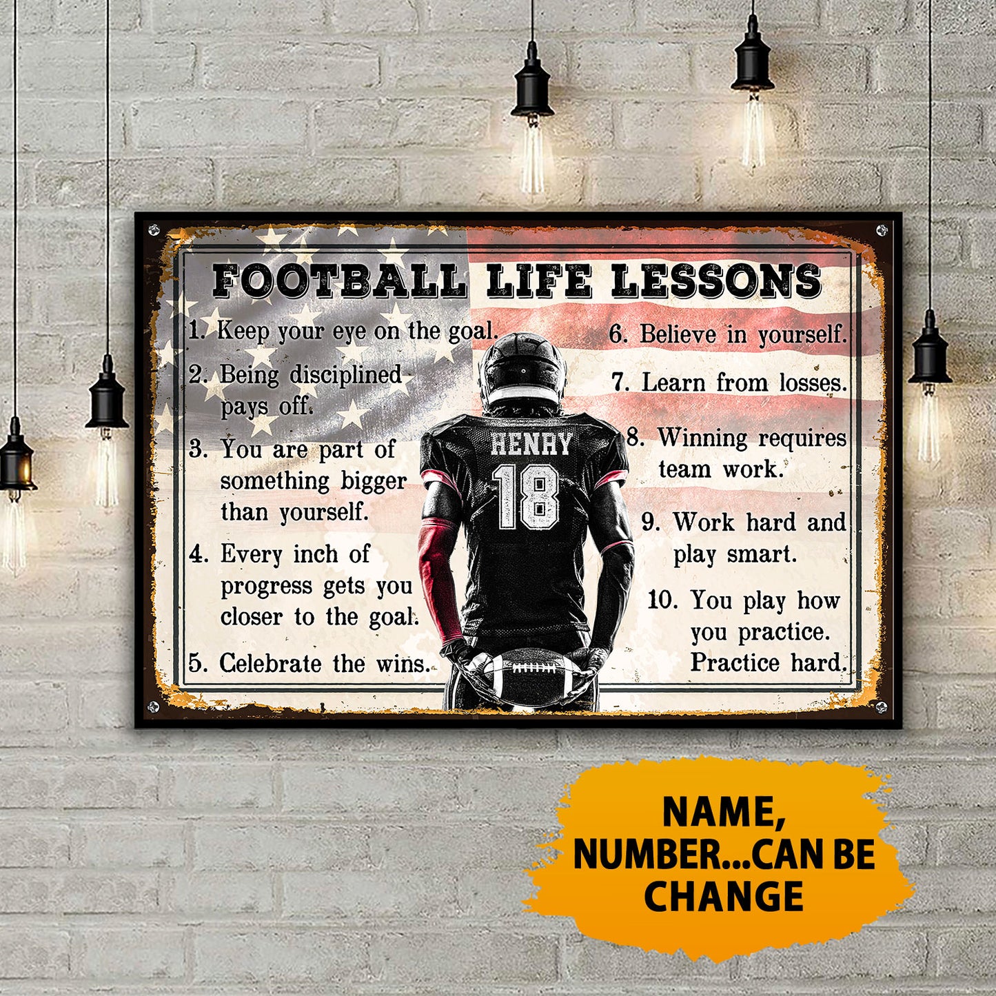 Football Life Lessons - Personalizedwitch Horizontal Poster