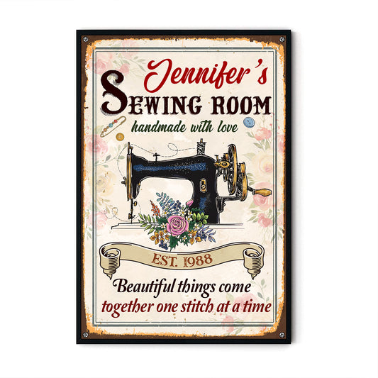 Sewing Beautiful Things Come Together One Stitch At A Time Poster
