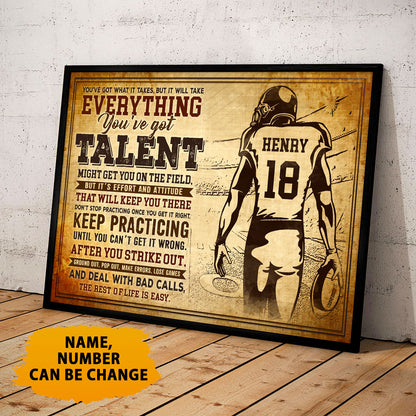 Football You've Got Talent Personalizedwitch Poster