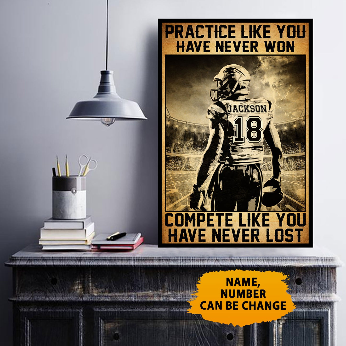 Football Practice Like You've Never Won Personalizedwitch Poster