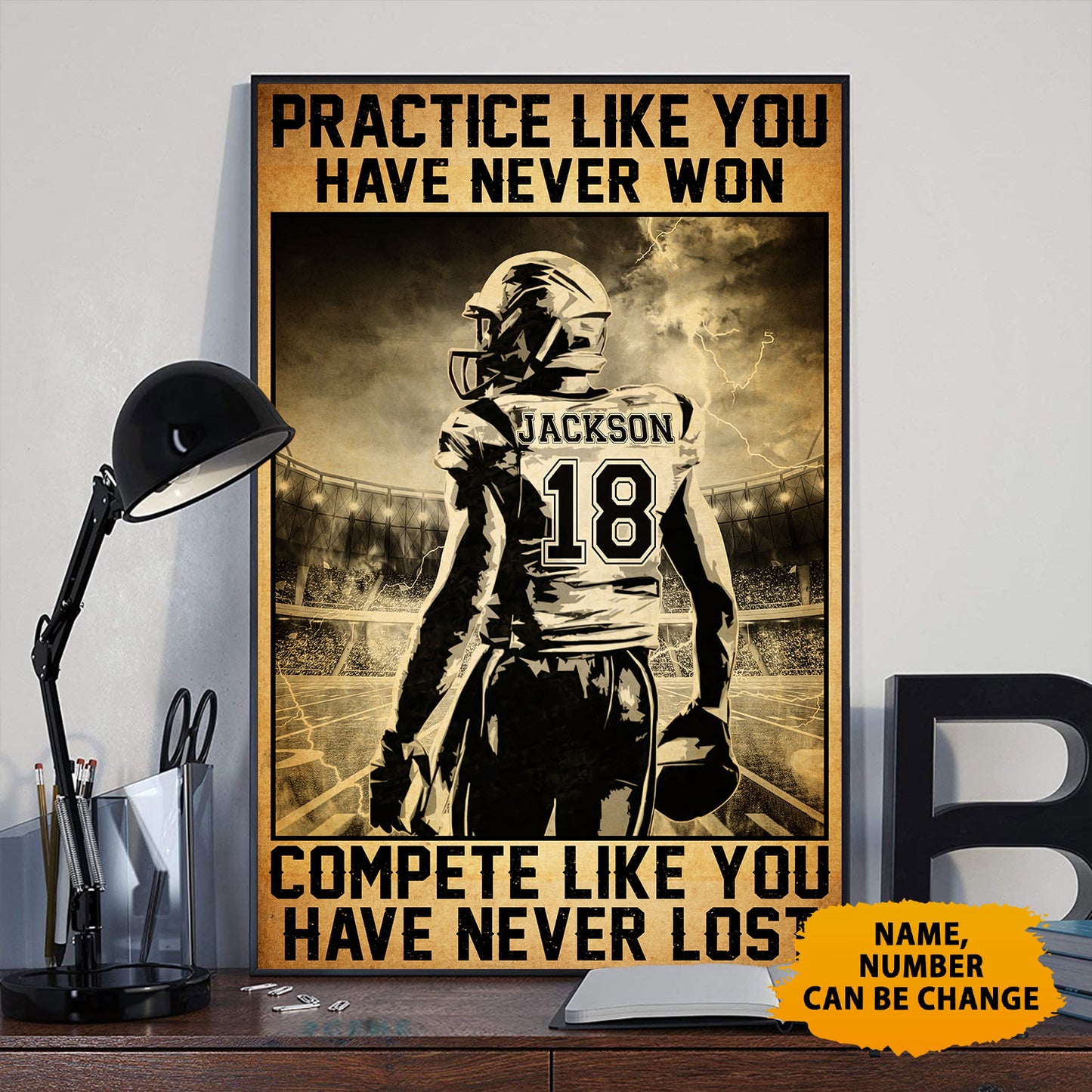 Football Practice Like You've Never Won Personalizedwitch Poster