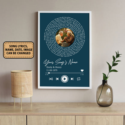 Personalized Song Lyrics Record Anniversary Custom Background Poster