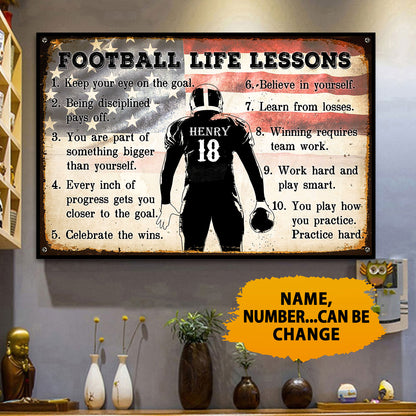 Football Life Lessons 2 - Personalizedwitch Poster  For Football Player