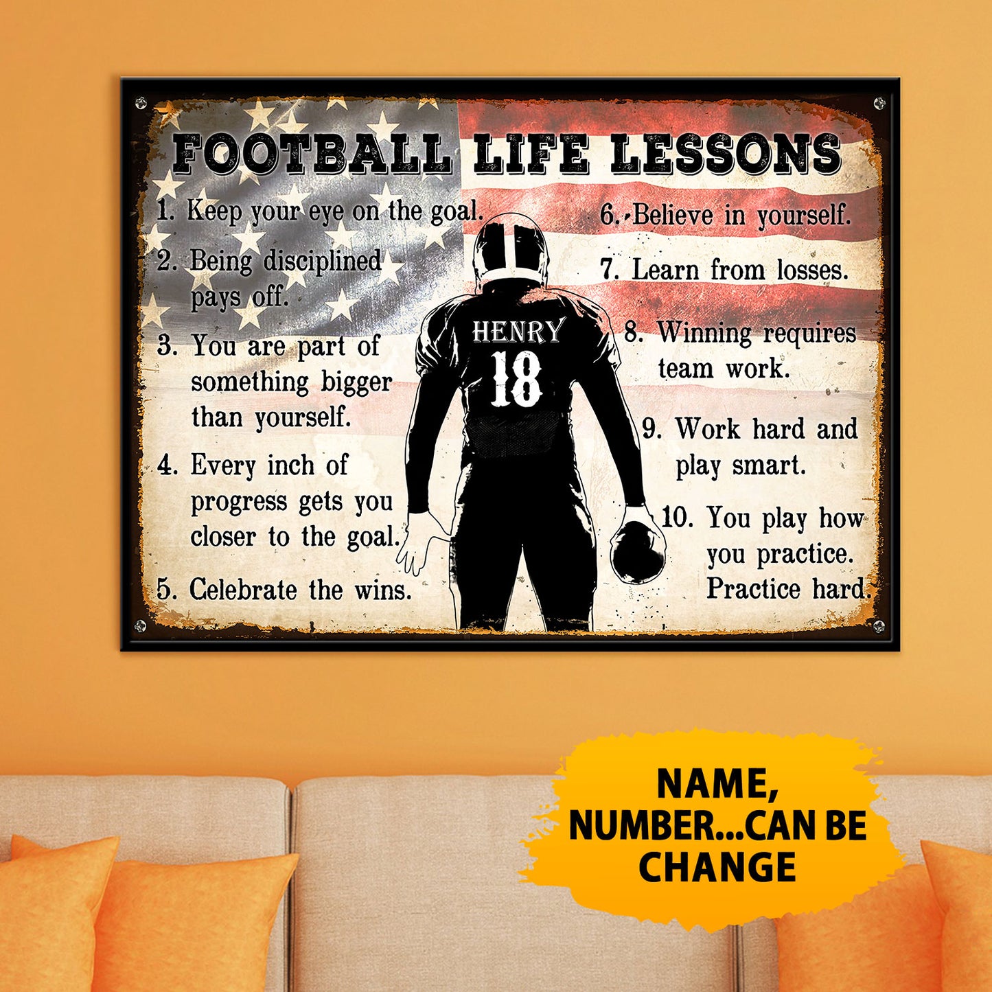 Football Life Lessons 2 - Personalizedwitch Poster  For Football Player