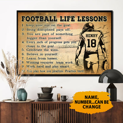 Football Life Lessons 3 - Personalizedwitch Poster  For Football Player