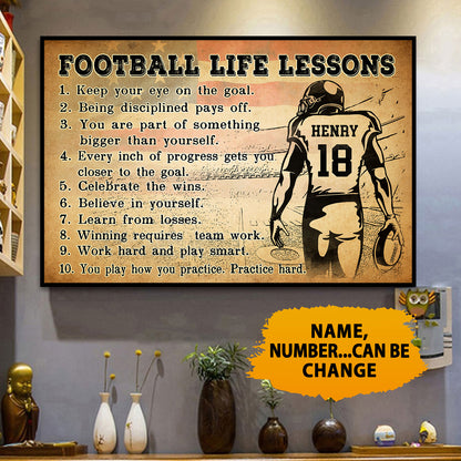 Football Life Lessons 3 - Personalizedwitch Poster  For Football Player