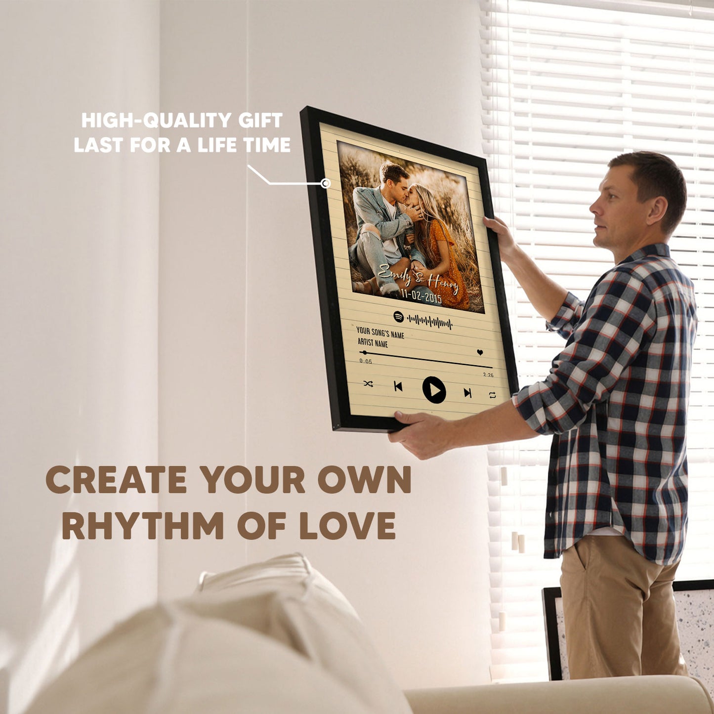 Song Lyrics Record Anniversary Customized Photo, Spotify Code Poster