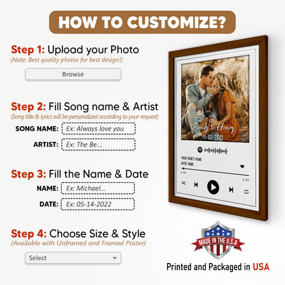 Song Lyrics Record Anniversary Customized Image, Spotify Code Poster