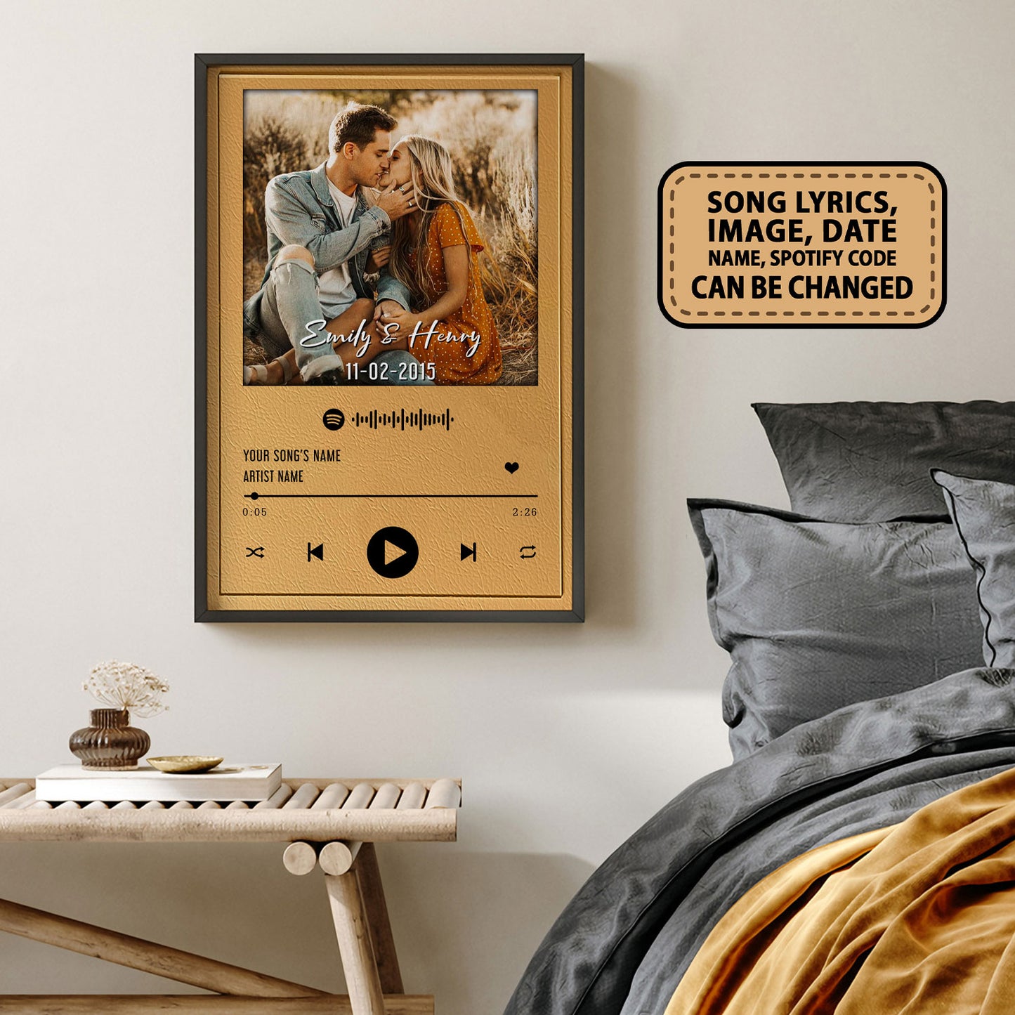 Song Lyrics Record Anniversary Customized Image, Spotify Code Poster