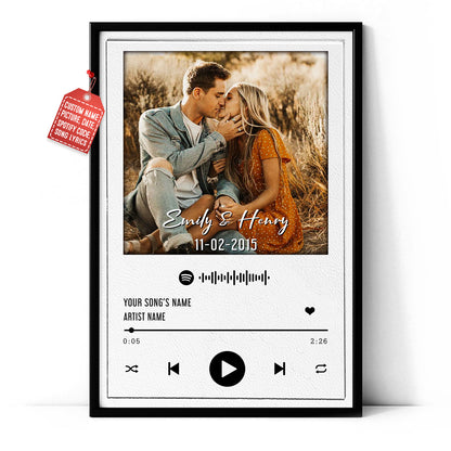 Song Lyrics Record Anniversary Customized Image, Spotify Code Poster