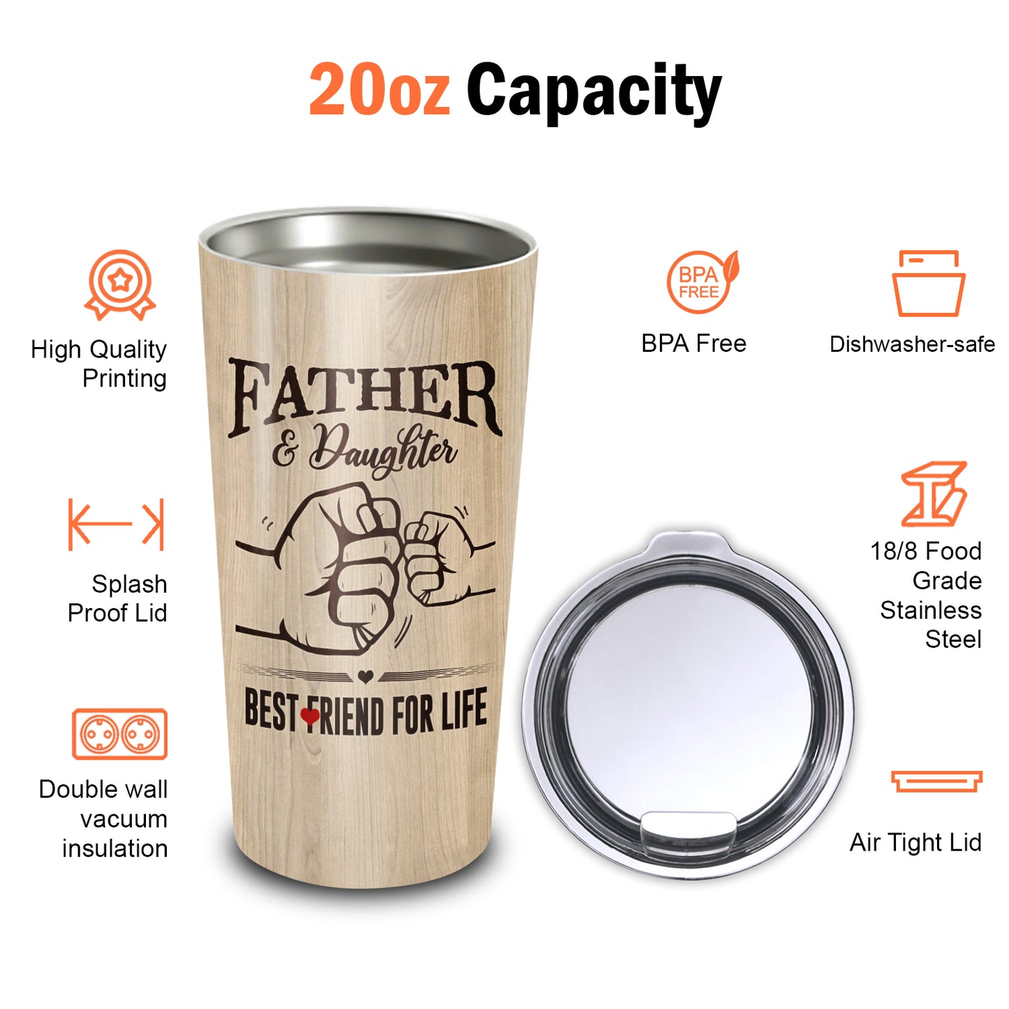 Father & Daughter Best Friends For Life Dad 20Oz Tumbler