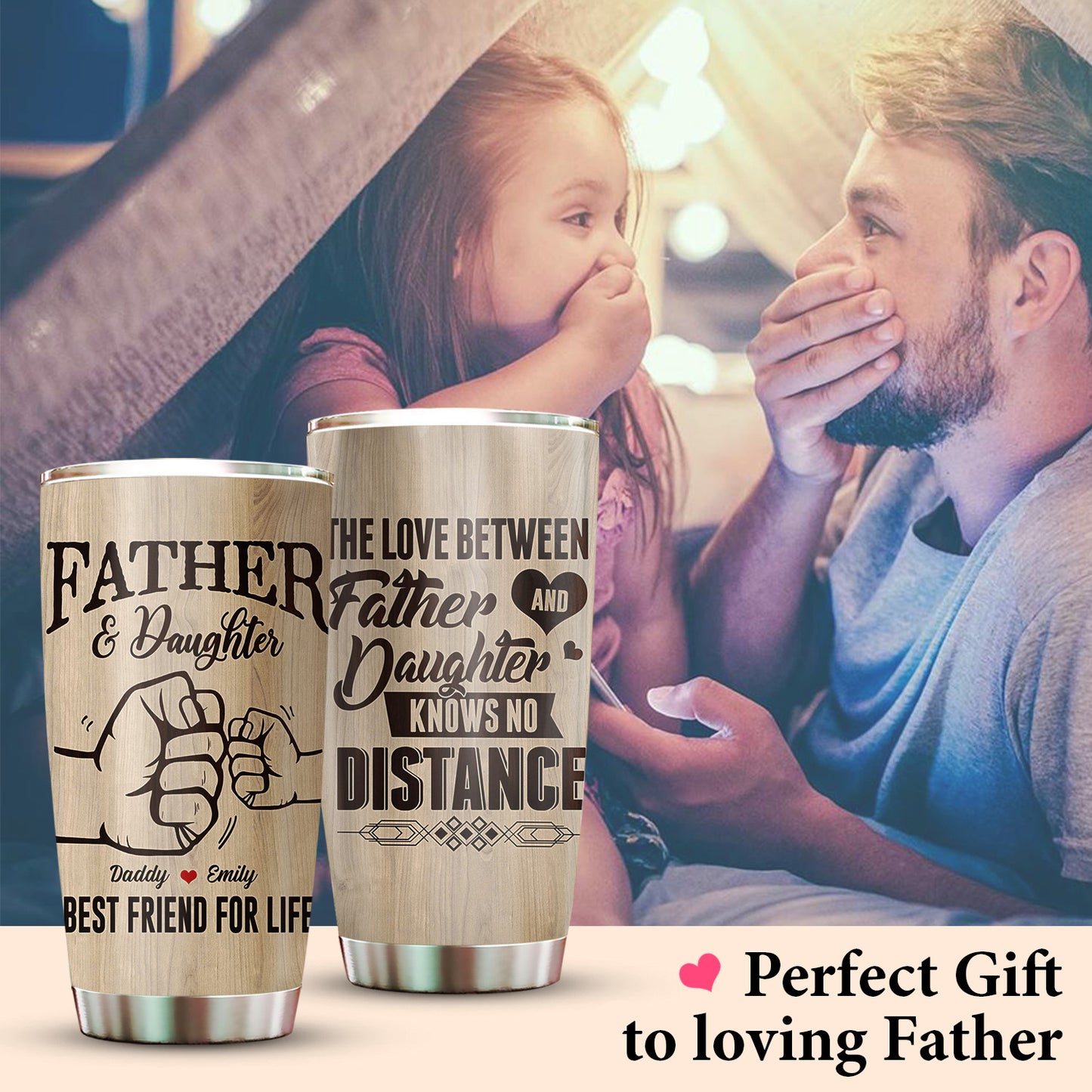 Father & Daughter Best Friend For Life Custom Name 20Oz Tumbler