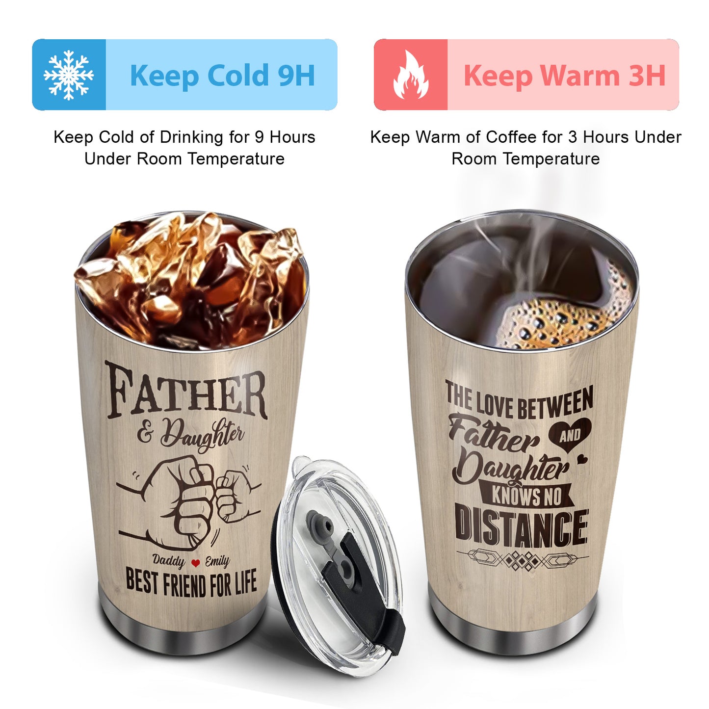 Father & Daughter Best Friend For Life Custom Name 20Oz Tumbler