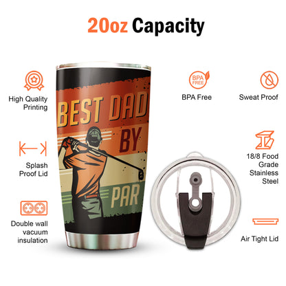 Best Dad By Far Vintage Golf Style 20Oz Tumbler