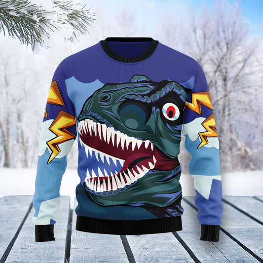 Dinosaur Face T0411 Ugly Christmas Sweater