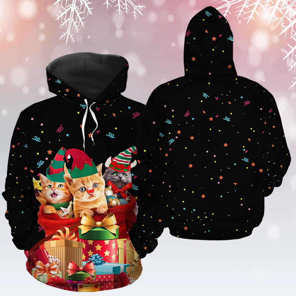 Cat Gift Xmas T0412 unisex womens & mens, couples matching, friends, funny family sublimation 3D hoodie christmas holiday gifts (plus size available)
