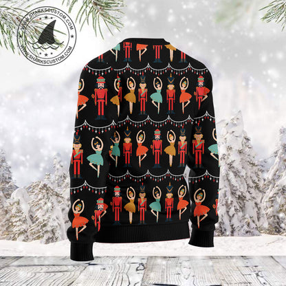 Nutcracker Ballet Christmas T0412 unisex womens & mens, couples matching, friends, funny family ugly christmas holiday sweater gifts (plus size available)