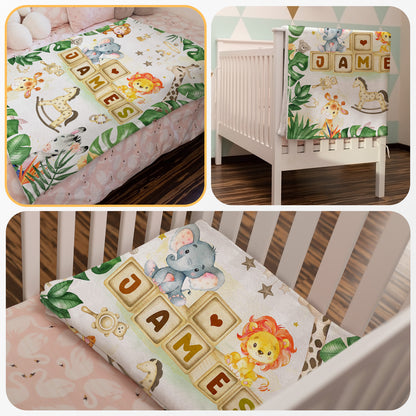 Cute Animal Personalized Baby Blanket
