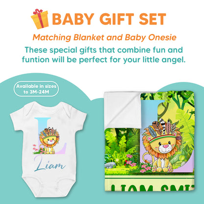 Custom Name & Clipart Animal Baby Blanket