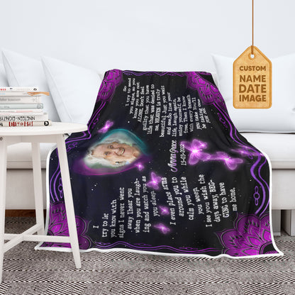 I Try To Let You Know With Signs Mandala Butterfly Custom Image Fleece Blanket
