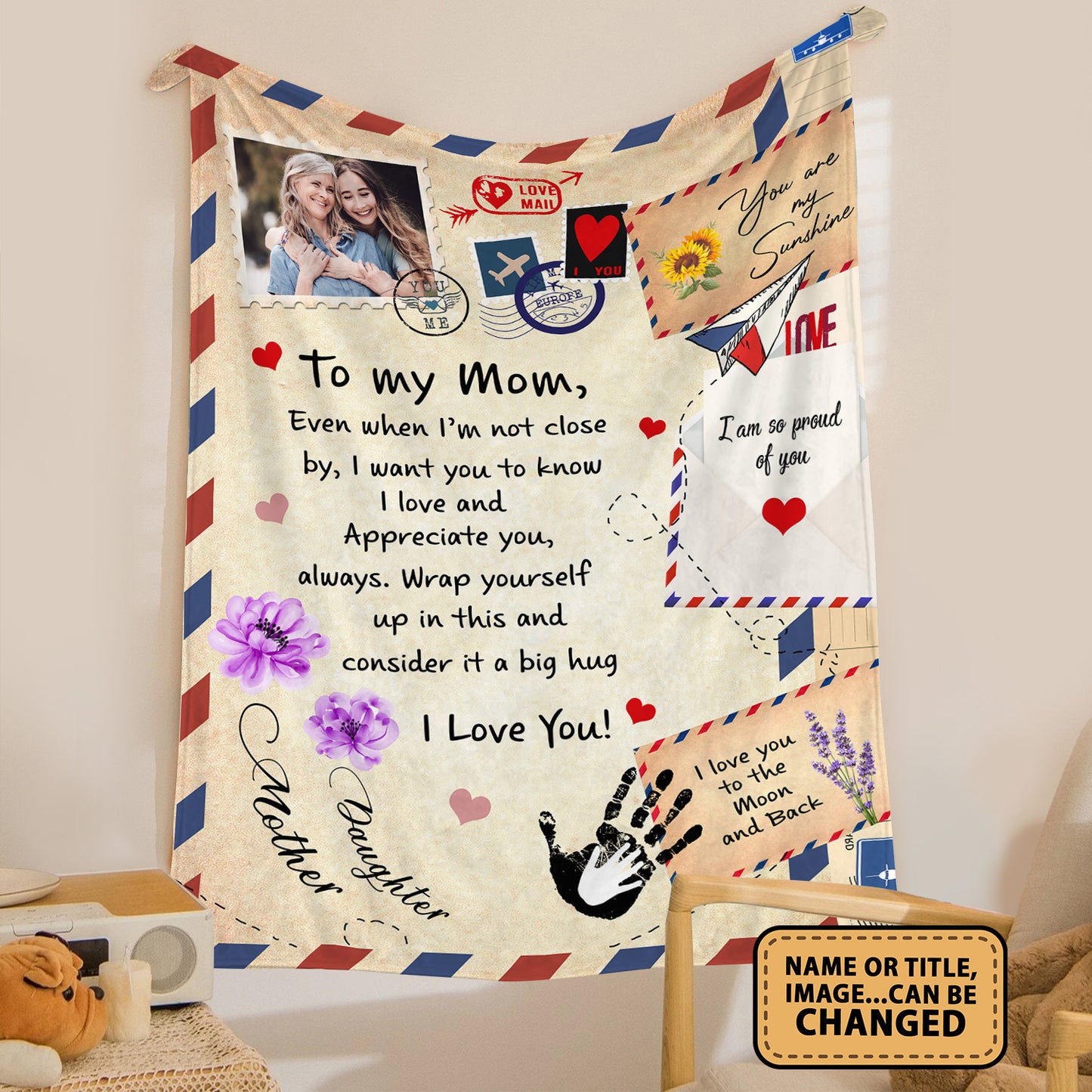To My Mom I Am So Proud Of You Personalized Fleece Blanket