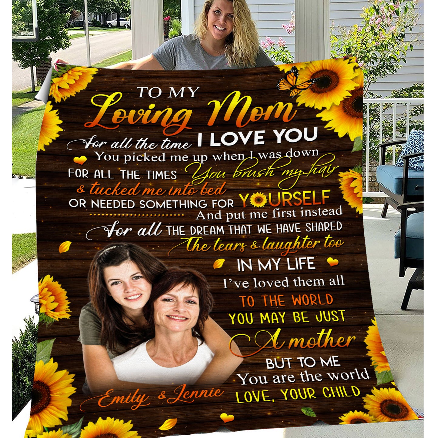 To My Loving Mom I Love You Personalized Fleece Blanket