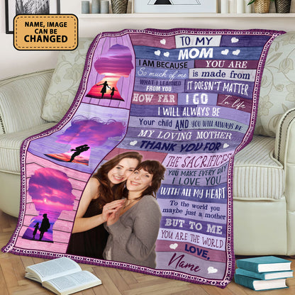 To My Mom Every Day I Love You Custom Image Fleece Blanket