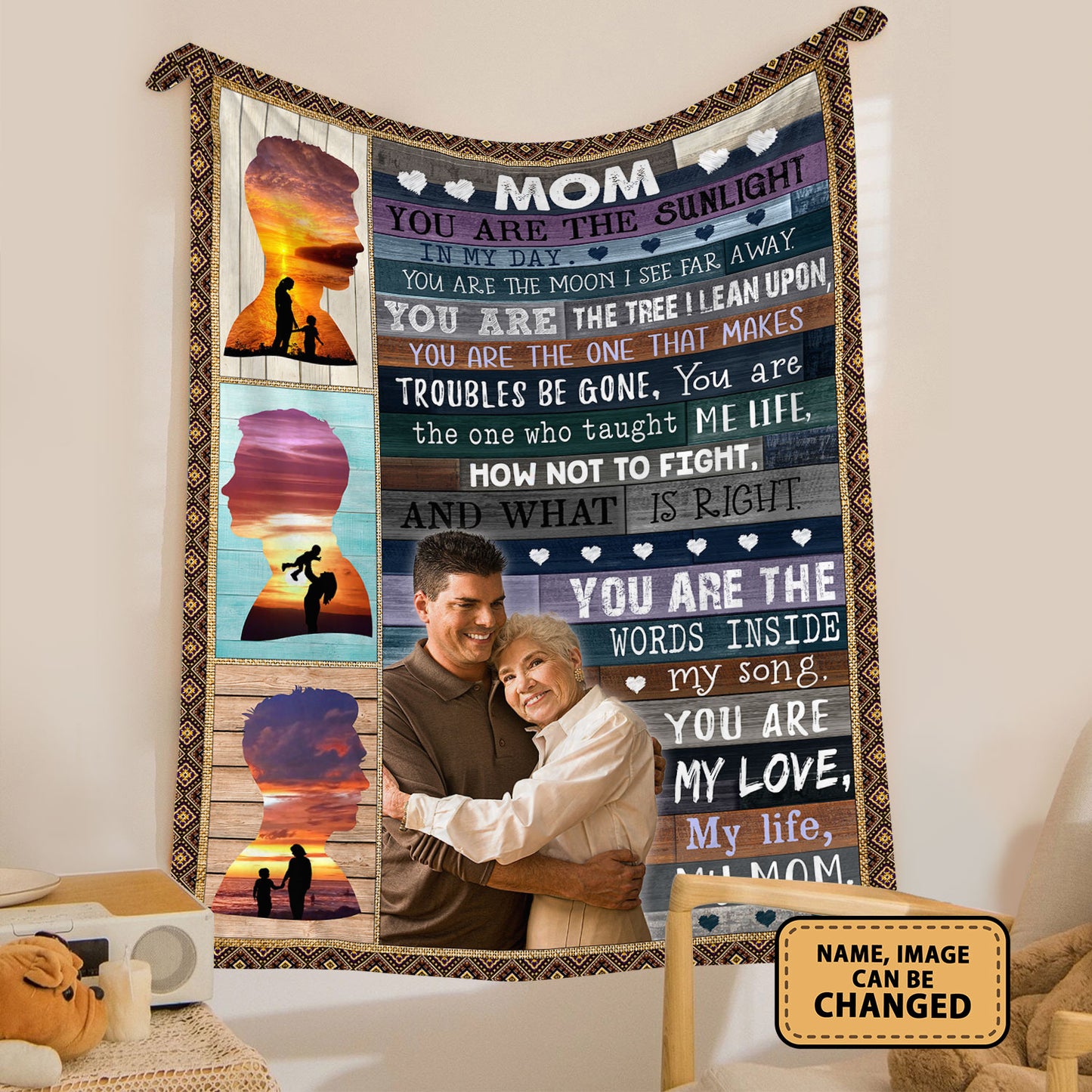 Mom You Are My Sunlight Custom Image Fleece Blanket