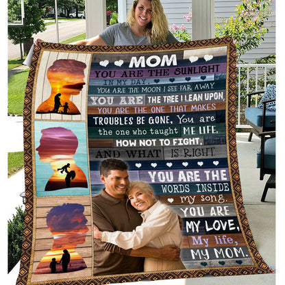 Mom You Are My Sunlight Custom Image Fleece Blanket