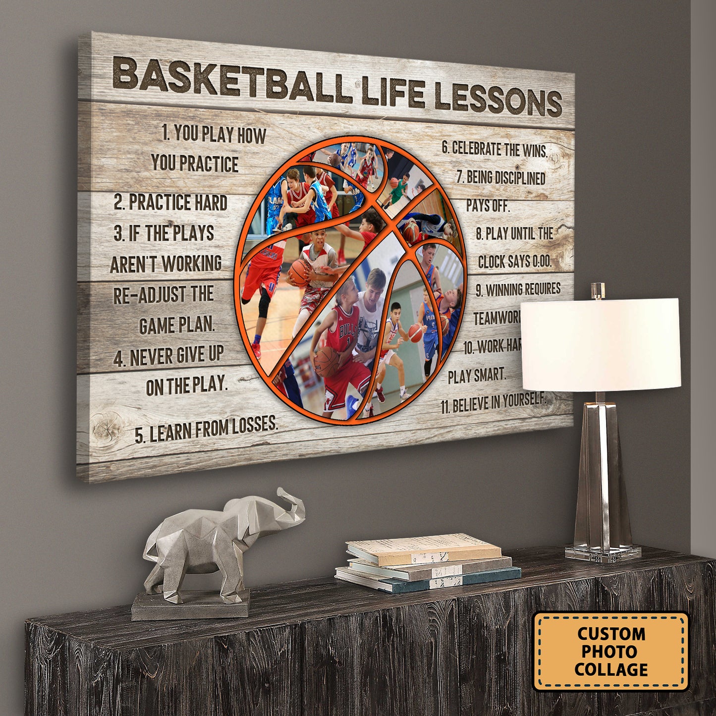 Personalized Basketball Life Lessons Custom Image Canvas