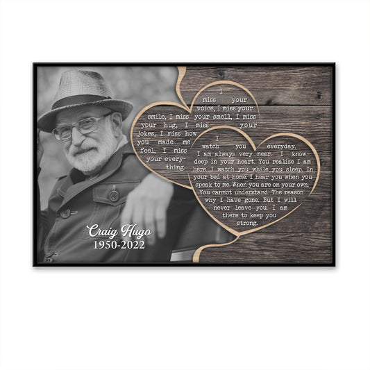 I Miss Your Voice Your Smile Custom Image Date Of Life Loss Of Dad Poster