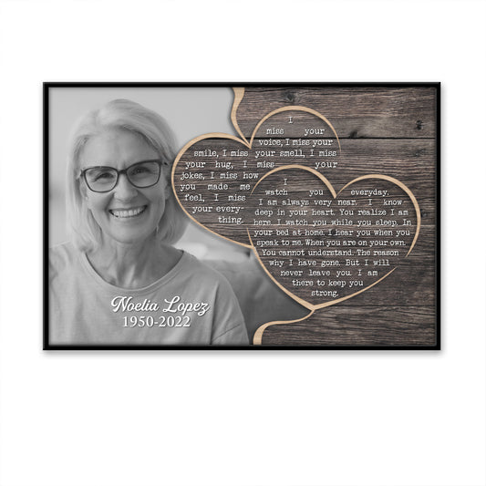 I Miss Your Voice Your Smile Custom Image Date Of Life Loss Of Mom Poster