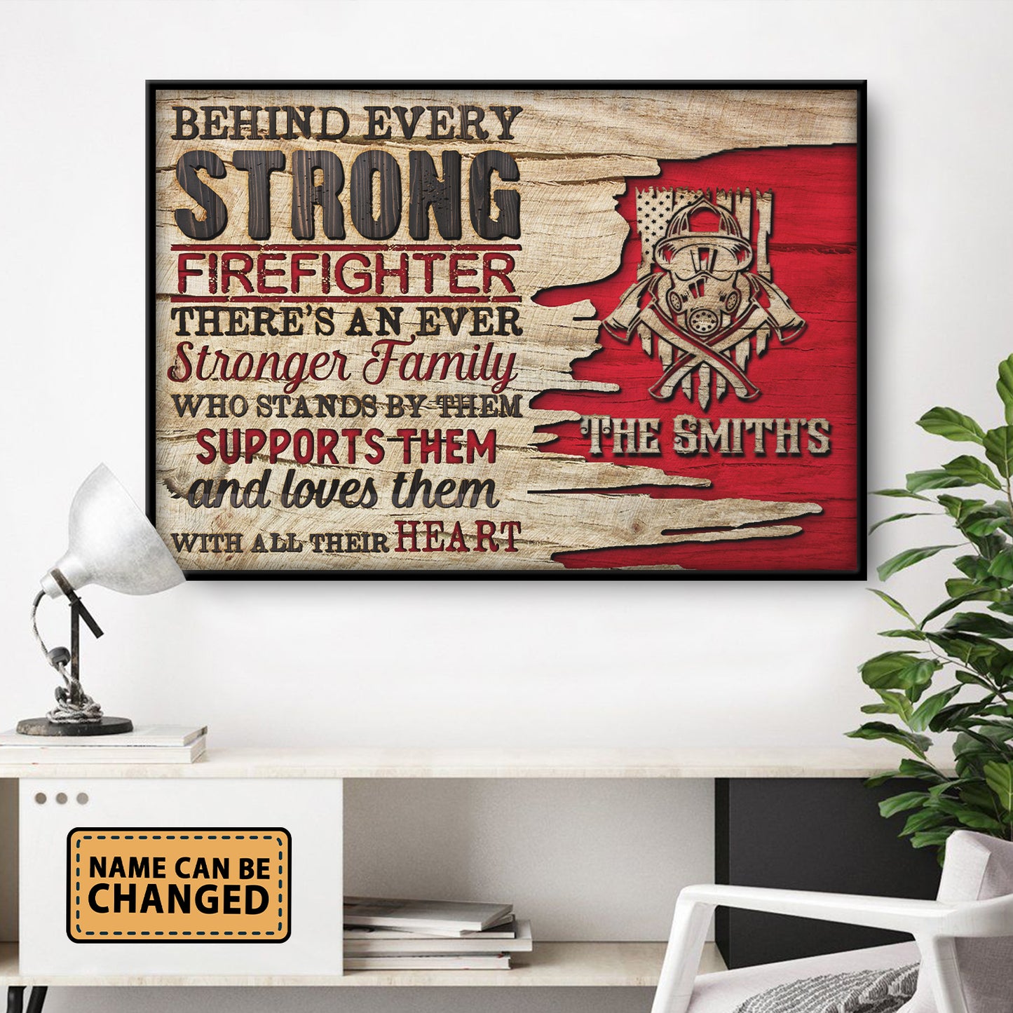 Firefighter Behind Every Strong Firefighter Personalized Poster