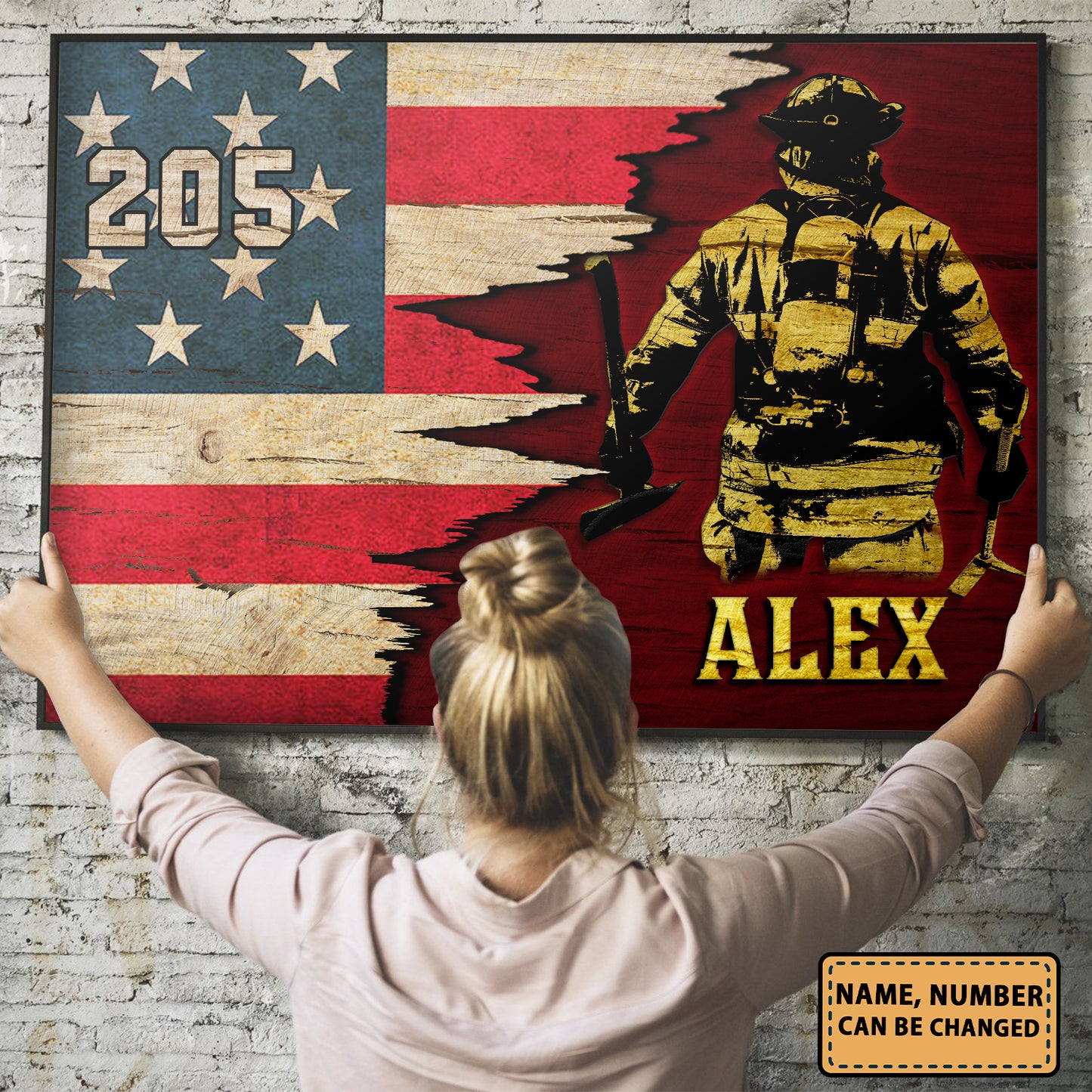 Firefighter Flag American Personalized Poster