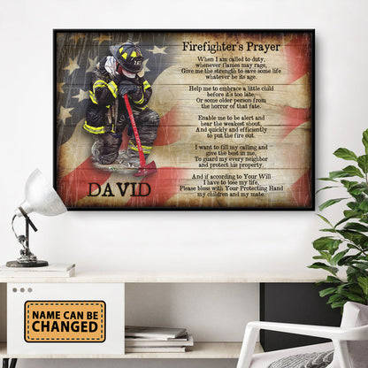 Firefighter's Prayer Give Me The Strength To Save Some Life Personalized Poster