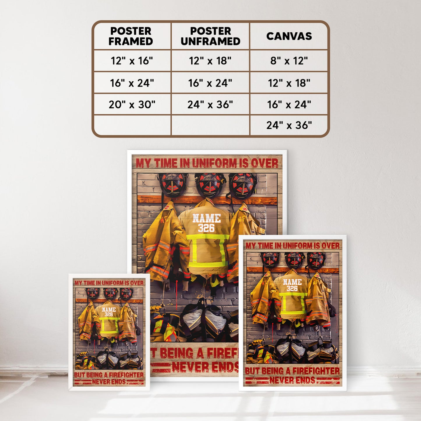 Firefighter My Time In Uniform Is Over Personalized Poster