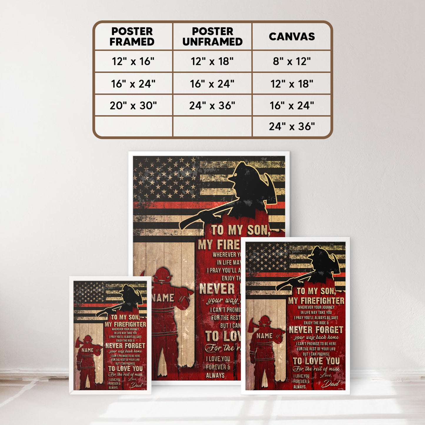 Firefighter To My Son My Firefighter I Love You Personalized Poster