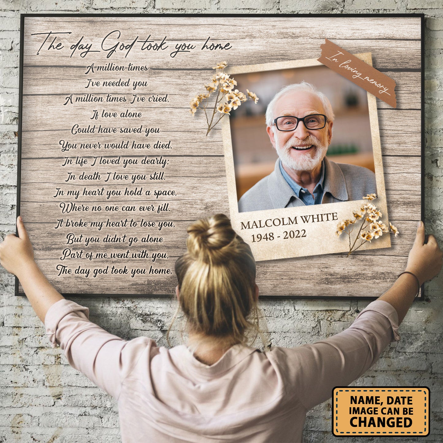 The Day God Took You Home Custom Image Date Of Life Loss Of Dad Poster