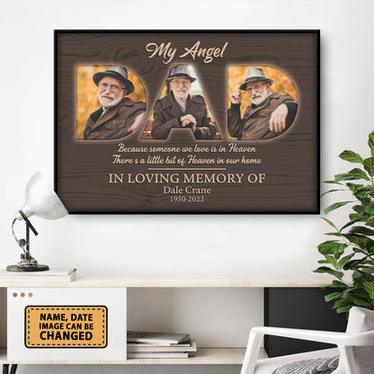 My Angel Dad Because Someone We Love is in Heaven Custom Image Poster