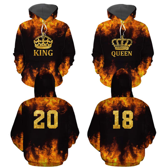 Matching 3D All Over Print Hoodie King And Queen 3 Personalizedwitch For Couple