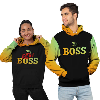 Matching 3D  All Over Print Hoodie The Boss The Real Boss 2 Personalizedwitch For Couple