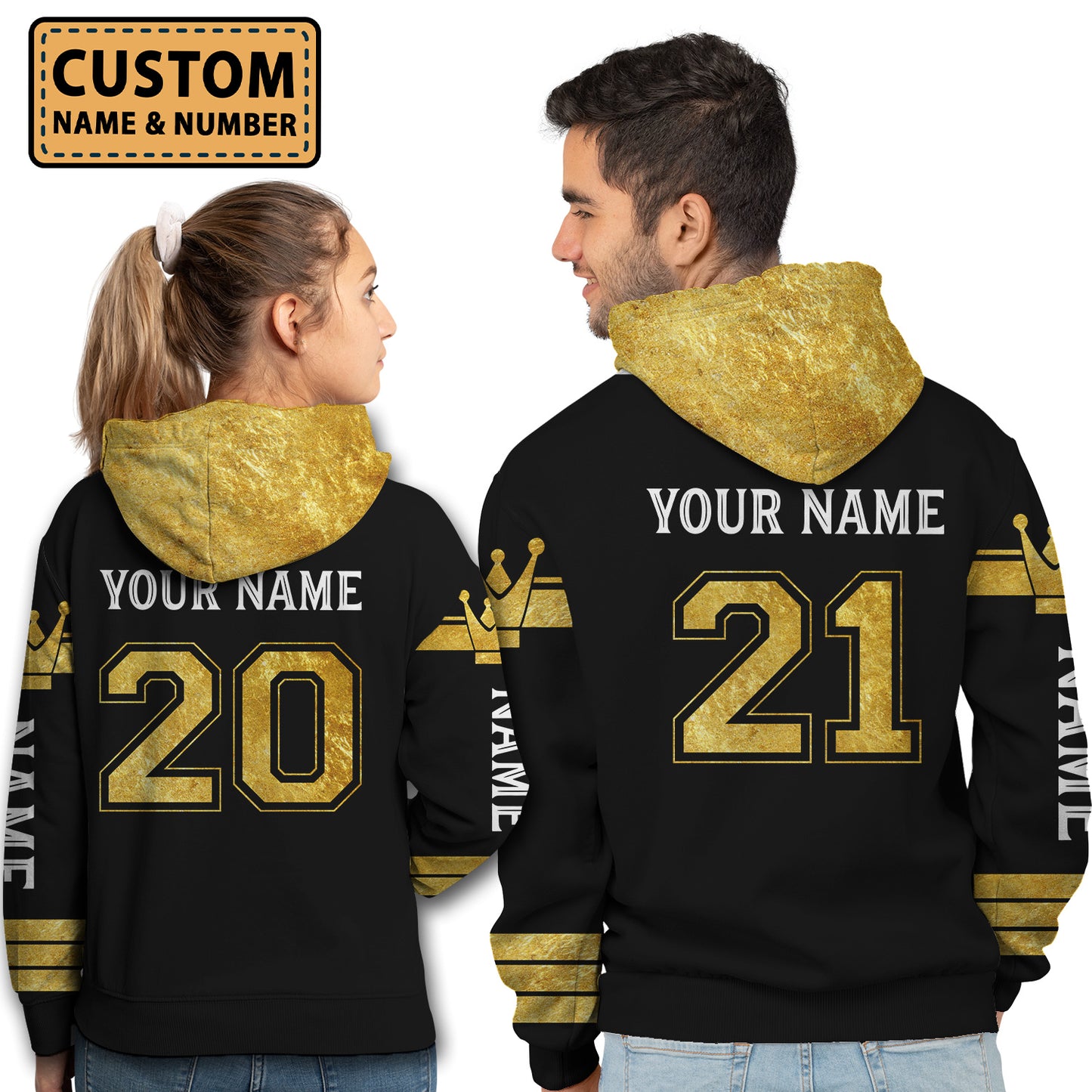 Personalized King And Queen Matching Hoodie Always Protect His Queen Trust Her King All Over Print Valentine Gift Couple Matching 3D Hoodie For Couple