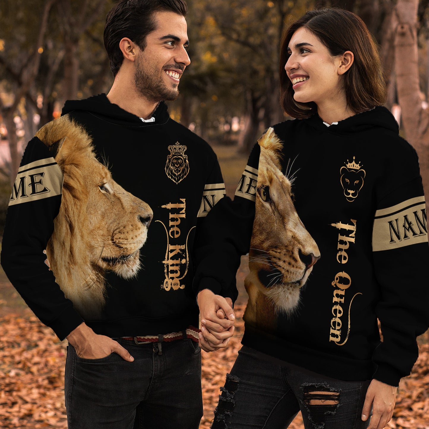 Personalized King And Queen Matching Hoodie My Queen Keeps Me Wild My King Keeps Me Safe