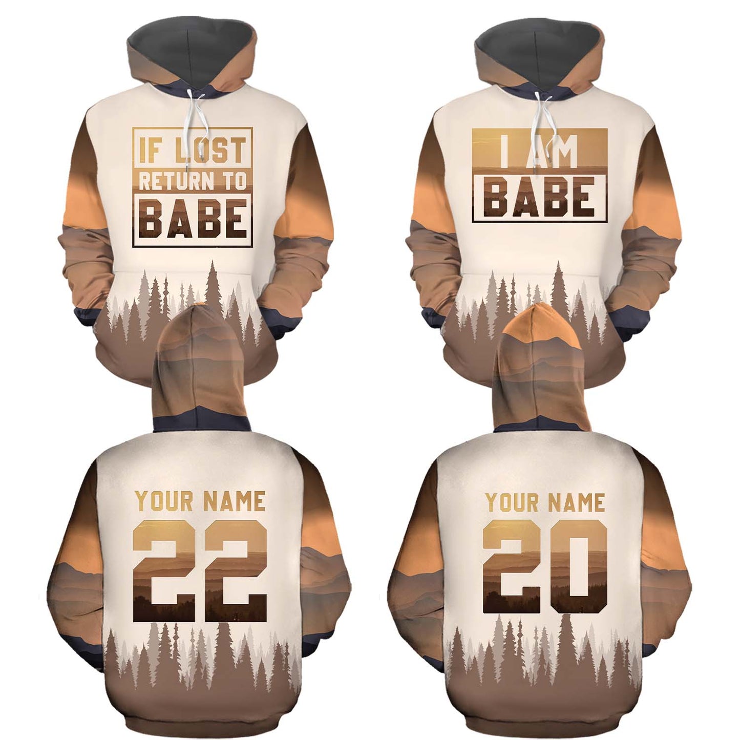 Personalized If Lost Return To Babe Matching Couple Hoodie Personalizedwitch For Couple