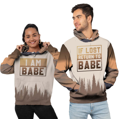 Personalized If Lost Return To Babe Matching Couple Hoodie Personalizedwitch For Couple