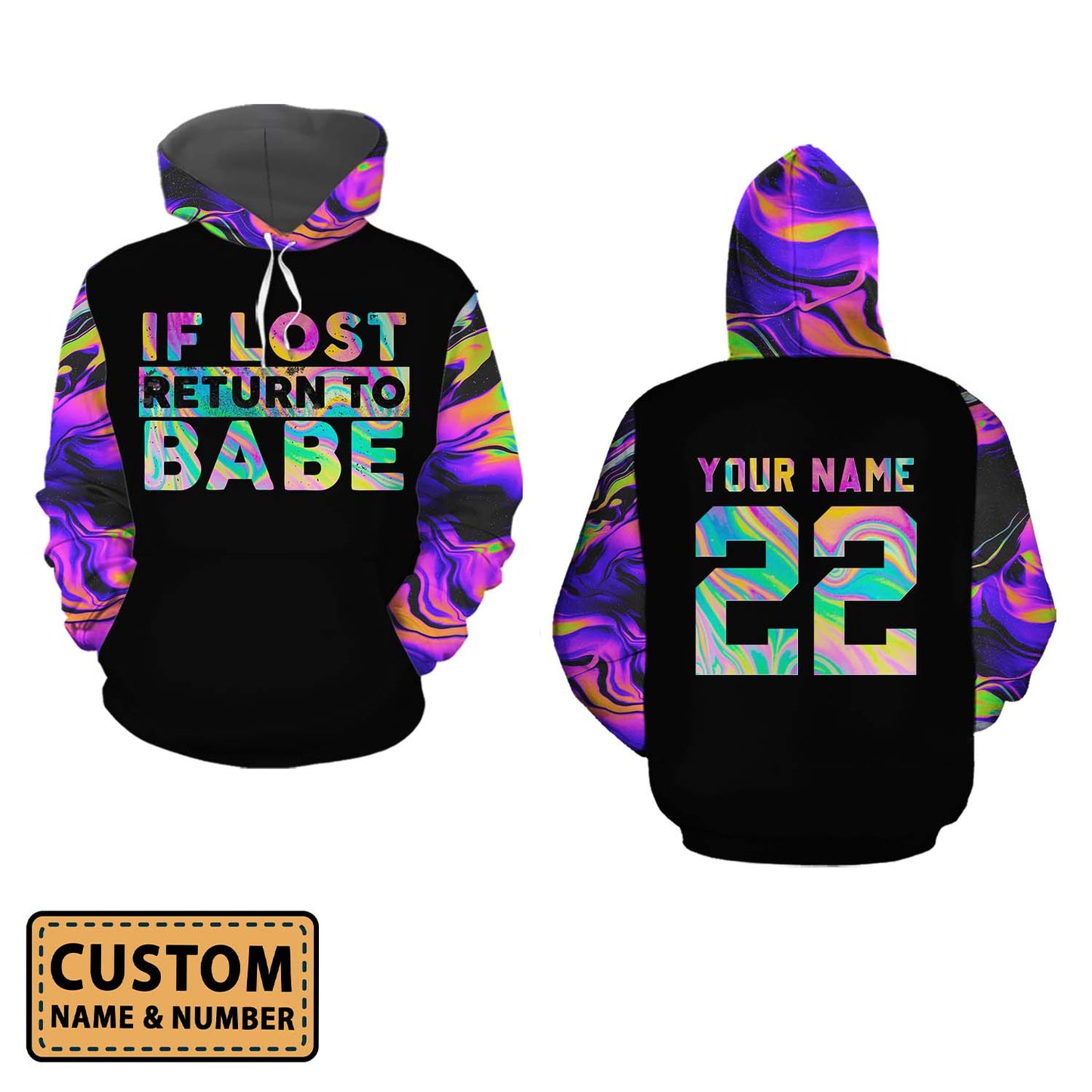 Personalized If Lost Return To Babe Matching Couple Hoodie Personalizedwitch For Couple 2