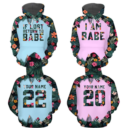 Personalized If Lost Return To Babe Matching Couple Hoodie Personalizedwitch For Couple 3