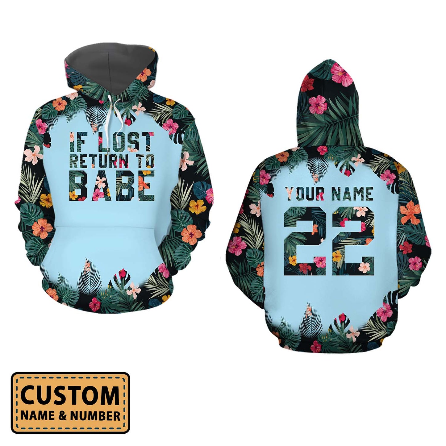 Personalized If Lost Return To Babe Matching Couple Hoodie Personalizedwitch For Couple 3