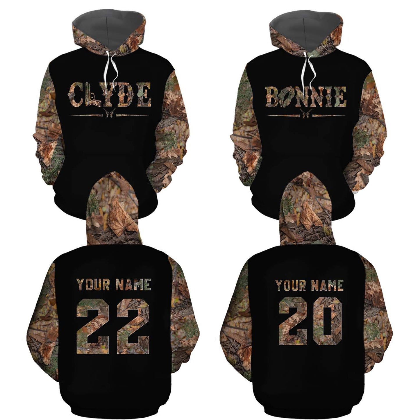 Personalized Bonnie And Clyde Custom Number Name Matching Couple Hoodie Personalizedwitch For Couple 2