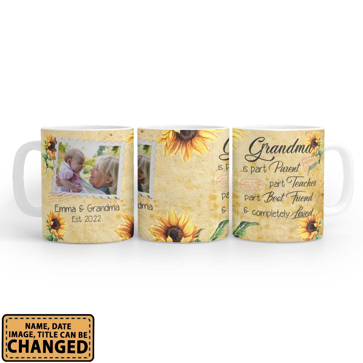 Personalized Grandma Coffee Mugs Grandma Is Part Parent, Part Teacher, Part Bestfriend, & Completely Loved Custom Grandkids Photo, Names Personalizedwitch